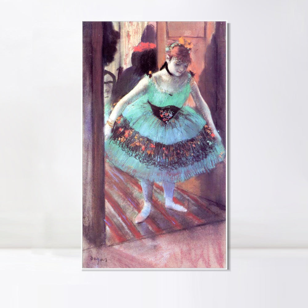 INVIN ART Framed Canvas Giclee Print Art Dancer Leaving Her Dressing Room by Edgar Degas Wall Art