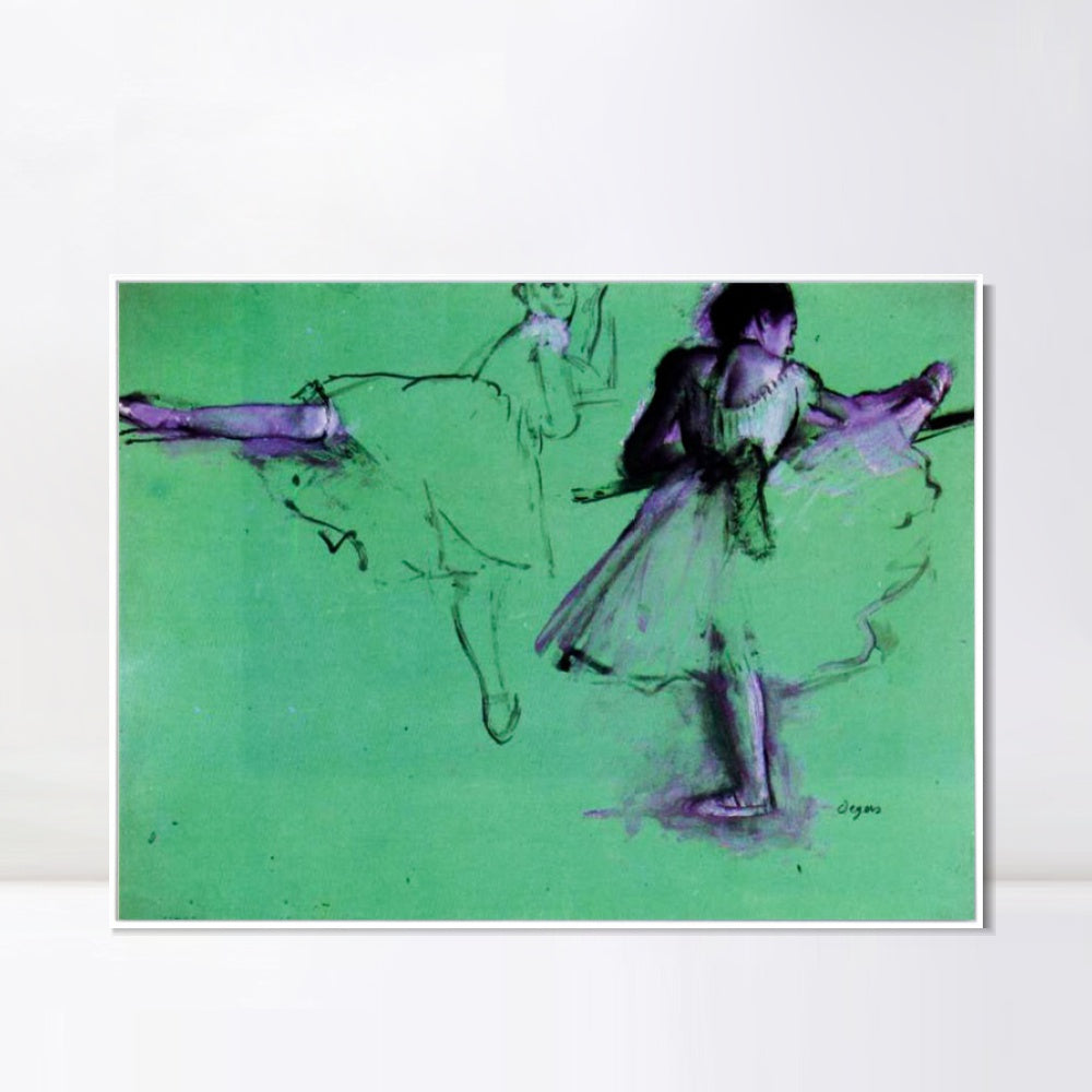 INVIN ART Framed Canvas Giclee Print Art Dancers at the Barre - circa 1873 by Edgar Degas Wall Art