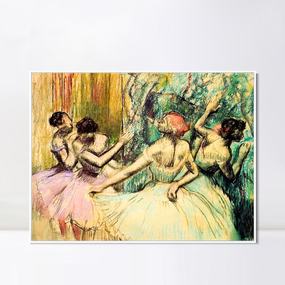 INVIN ART Framed Canvas Giclee Print Art Dancers in the Wings,1897-1901 by Edgar Degas Wall Art