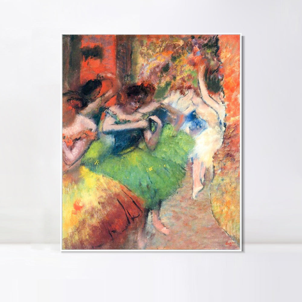 INVIN ART Framed Canvas Giclee Print Art Dancers in the Wings,circa 1885 by Edgar Degas Wall Art