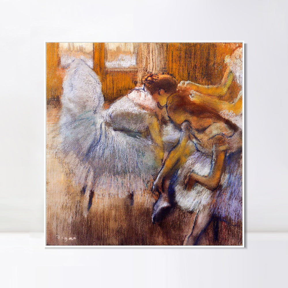 INVIN ART Framed Canvas Giclee Print Art Dancers Relaxing,circa 1885 by Edgar Degas Wall Art