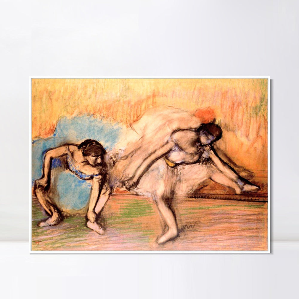 INVIN ART Framed Canvas Giclee Print Art Dancers Resting, circa 1896 by Edgar Degas Wall Art