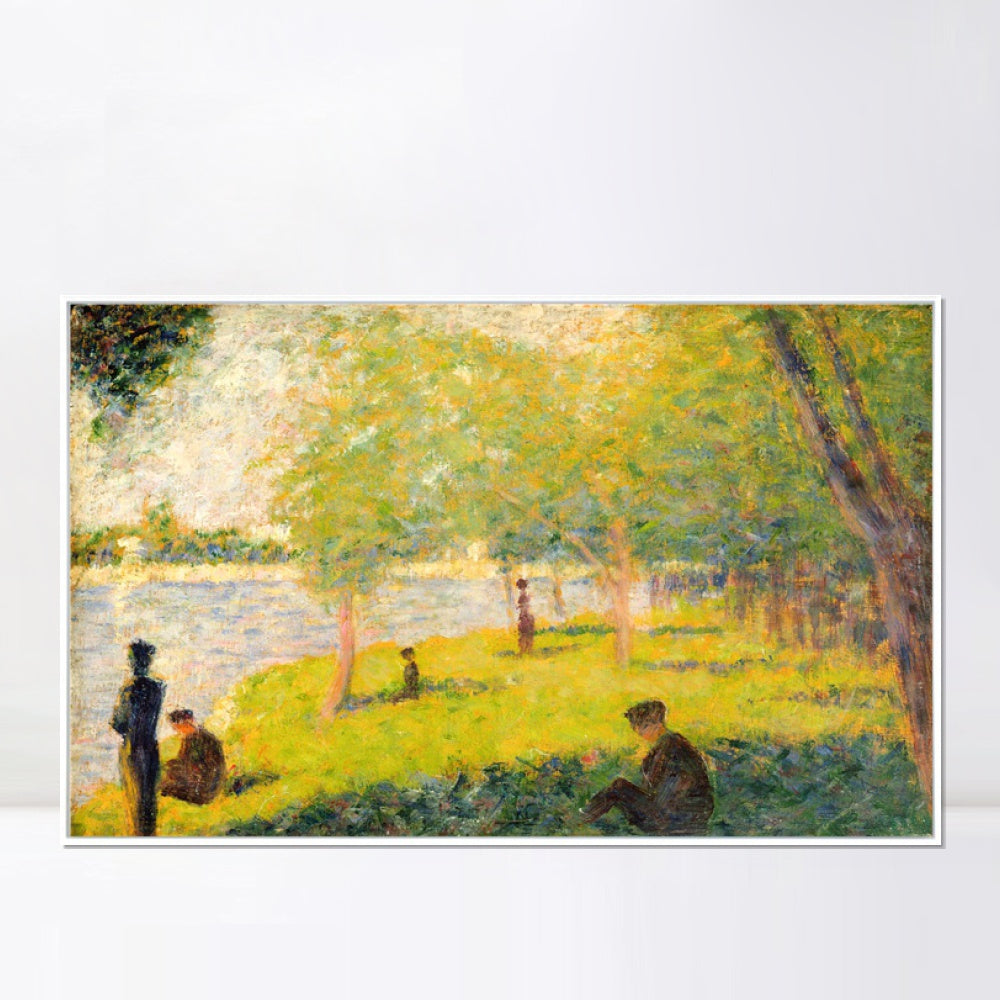 INVIN ART Framed Canvas Giclee Print Art Groupe de personnages by Georges Seurat Wall Art Living Room Home Office Decorations