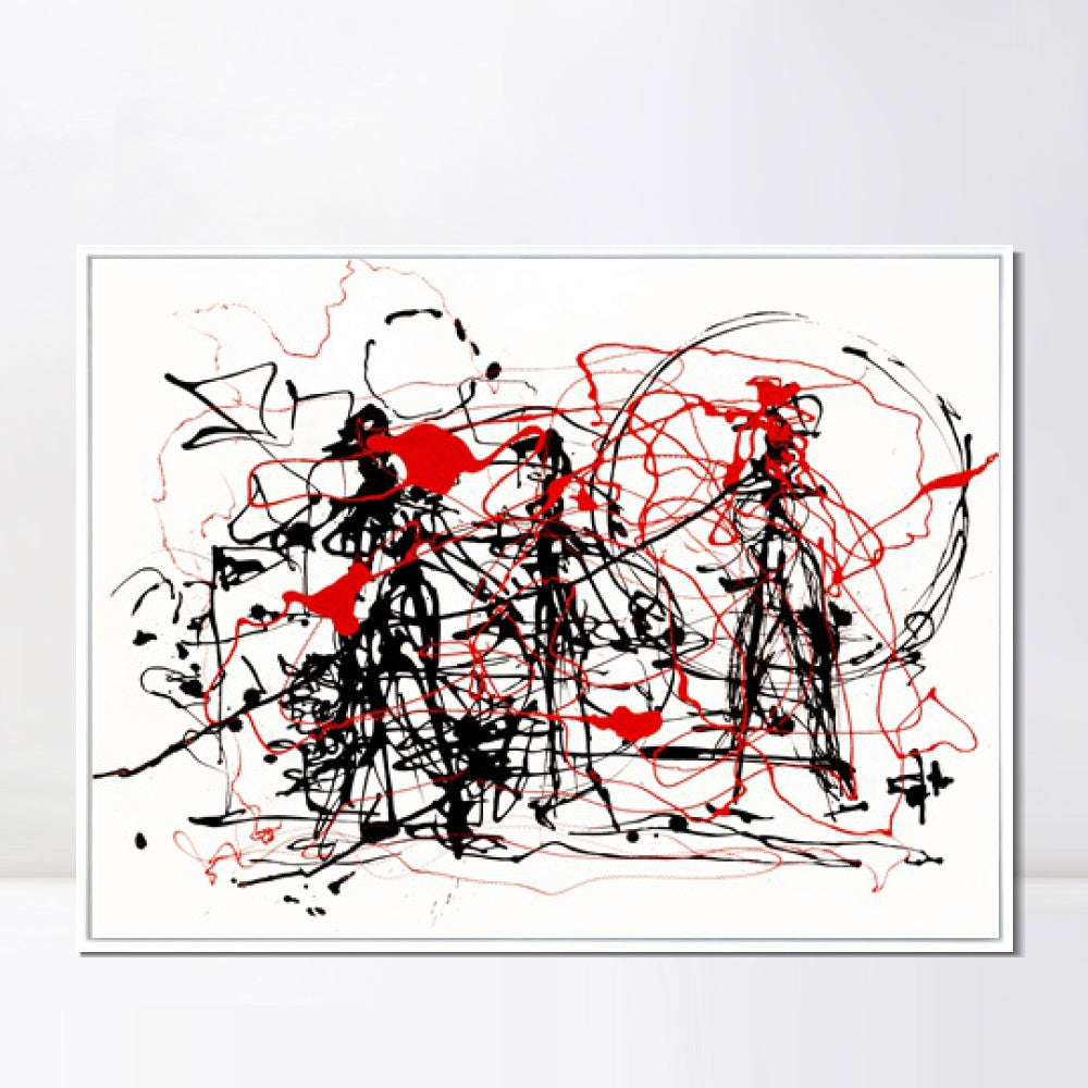 INVIN ART Framed Canvas Giclee Print Art Abstract Series#6 by Jackson Pollock Wall Art