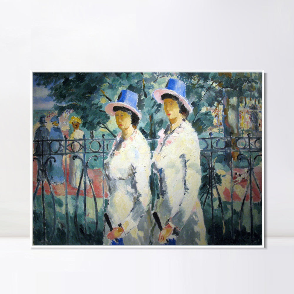 INVIN ART Framed Canvas Giclee Print Art Sisters,1930 by Kasimir Malevich Wall Art Living Room Home Office Decorations