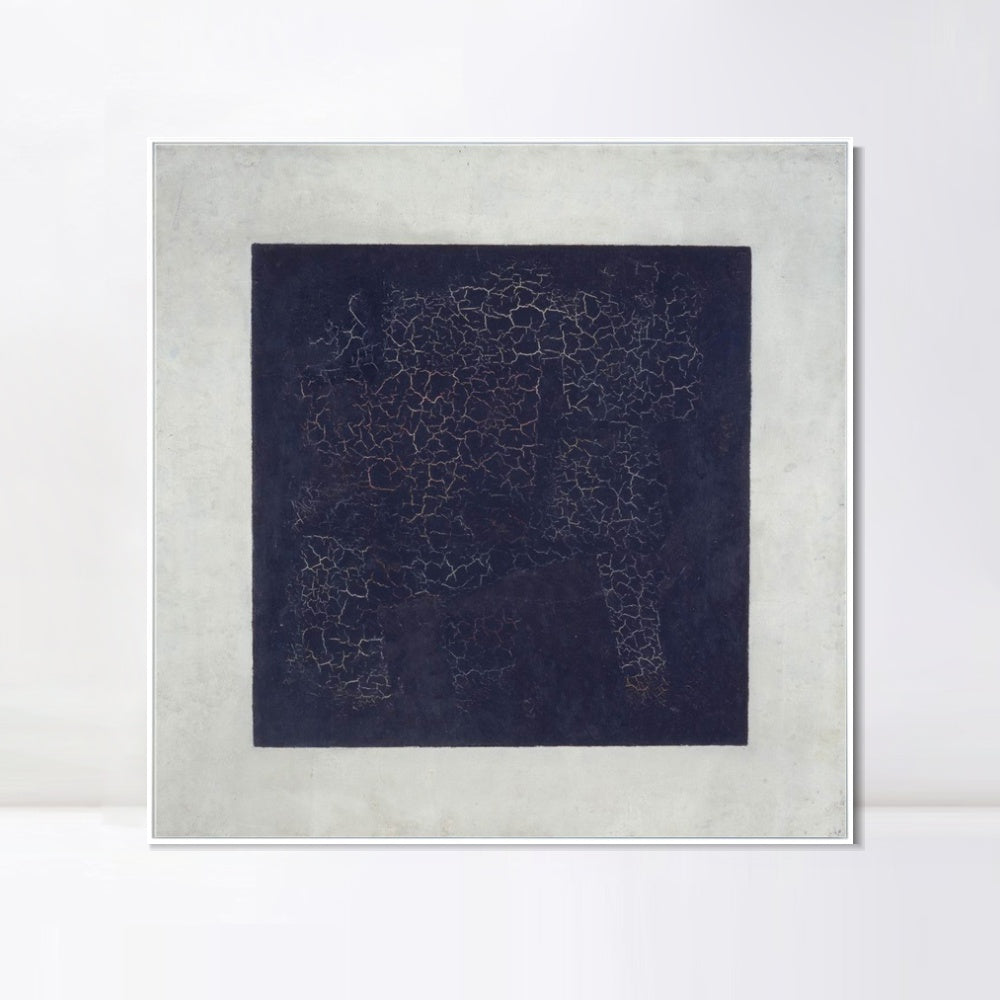 INVIN ART Framed Canvas Giclee Print Art Black Suprematic Square by Kasimir Malevich Wall Art Living Room Home Office Decorations