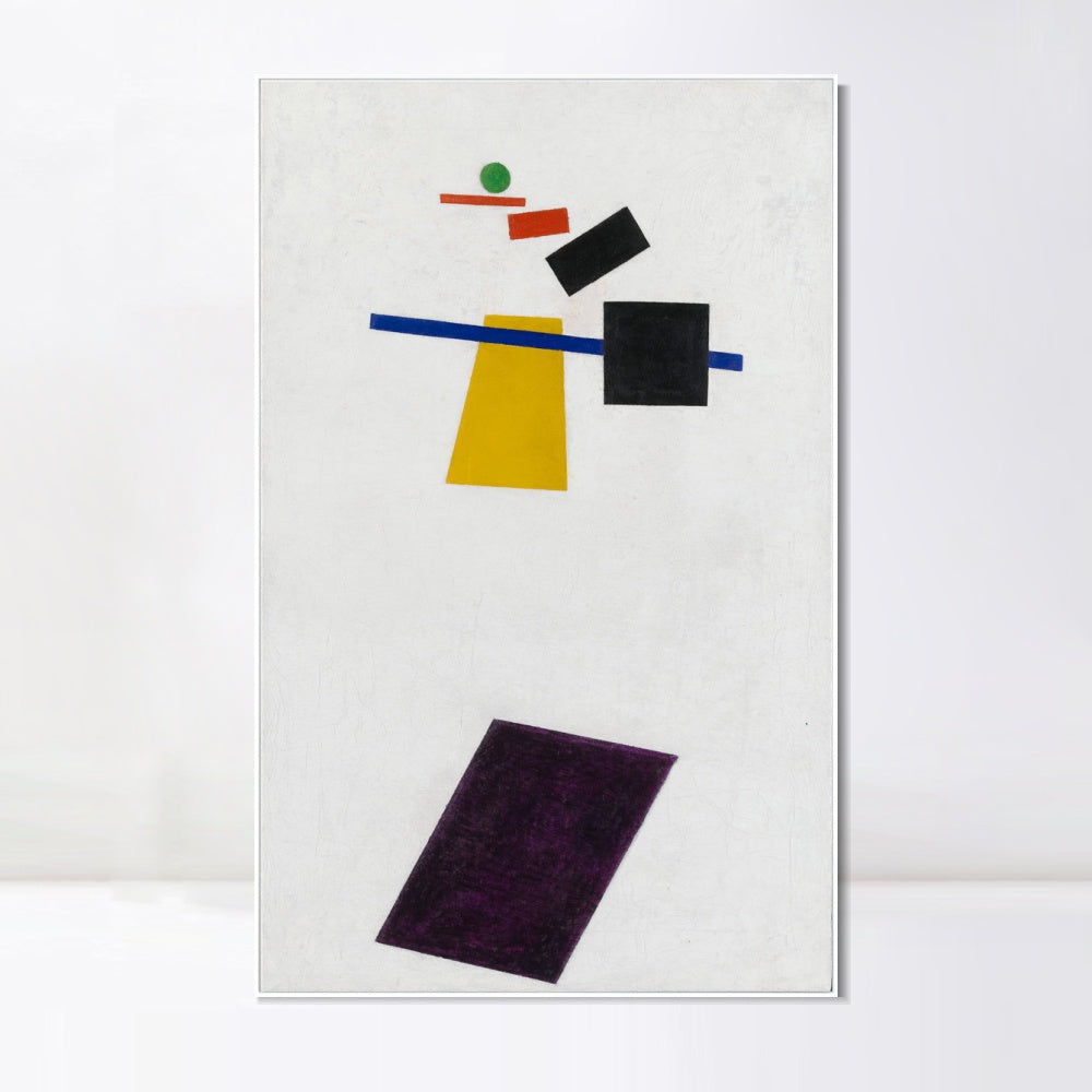 INVIN ART Framed Canvas Giclee Print Art Painterly Realism of a Football Player. Color Masses in The Fourth Dimension by Kasimir Malevich Wall Art Living Room Home Office Decorations
