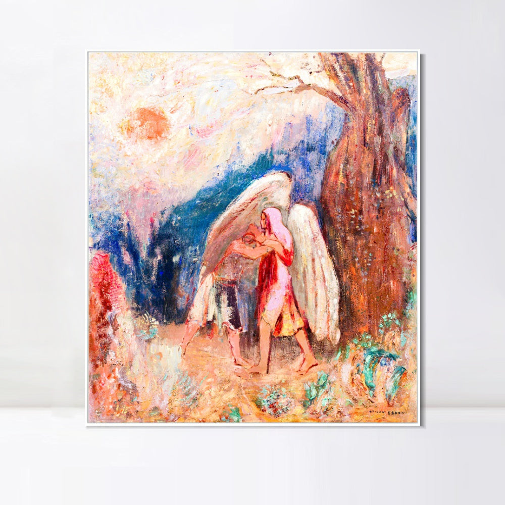 INVIN ART Framed Canvas Series#030 by Odilon Redon Wall Art Living Room Home Office Decorations