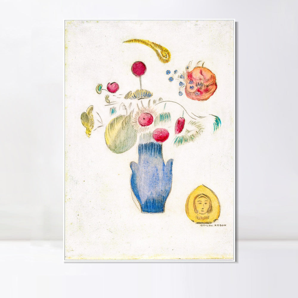 INVIN ART Framed Canvas Series#045 by Odilon Redon Wall Art Living Room Home Office Decorations