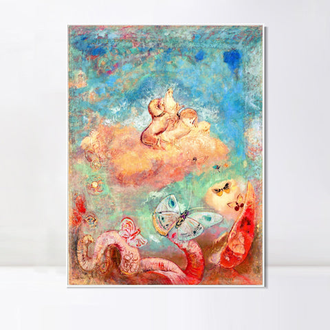 INVIN ART Framed Canvas Series#046 by Odilon Redon Wall Art Living Room Home Office Decorations