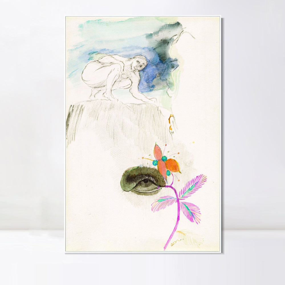 INVIN ART Framed Canvas Series#047 by Odilon Redon Wall Art Living Room Home Office Decorations