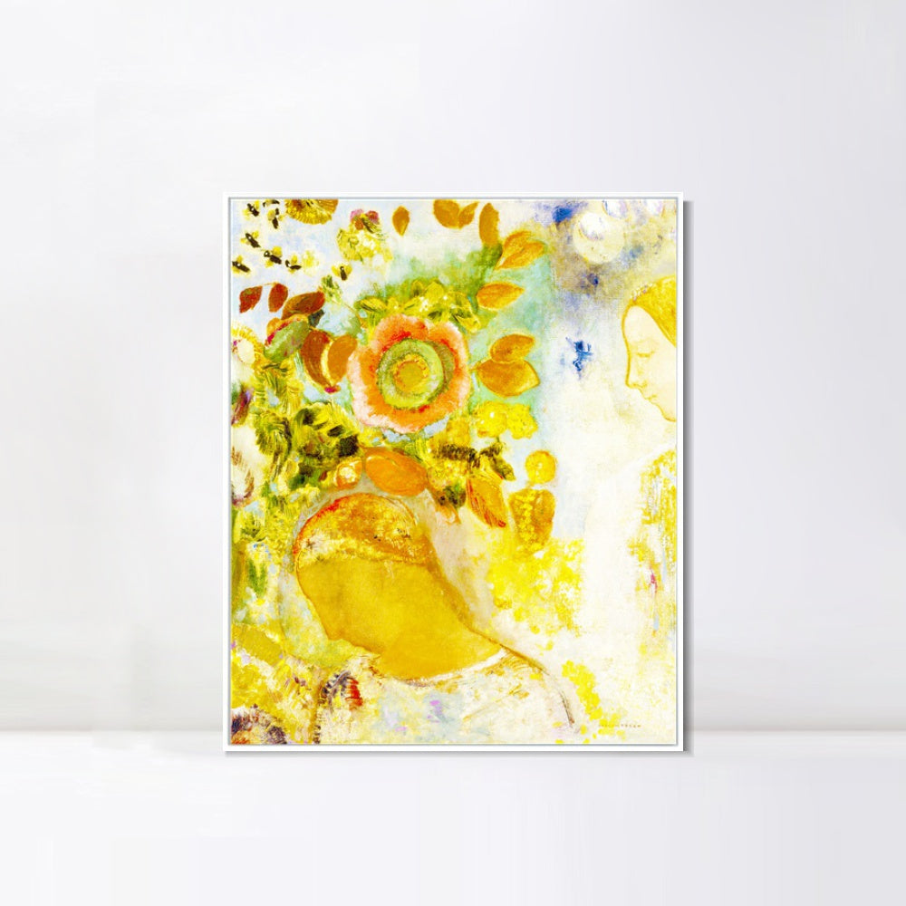 INVIN ART Framed Canvas Series#077 by Odilon Redon Wall Art Living Room Home Office Decorations
