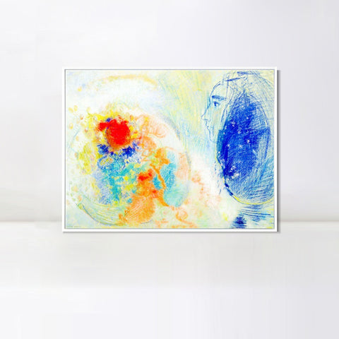 INVIN ART Framed Canvas Series#091 by Odilon Redon Wall Art Living Room Home Office Decorations