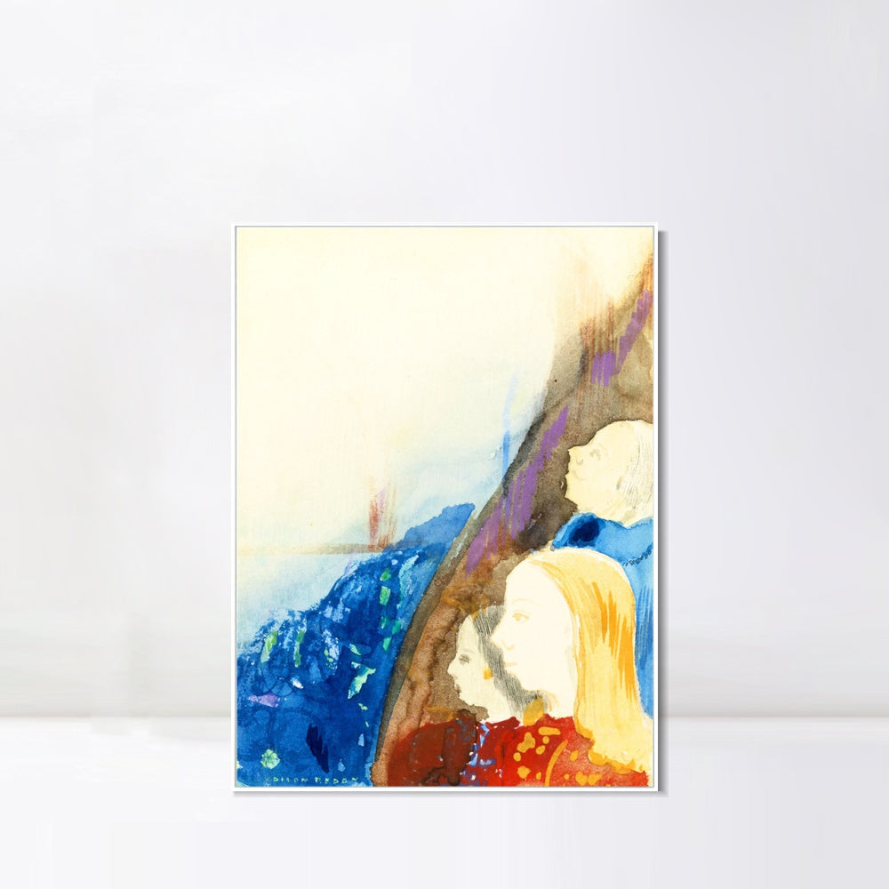 INVIN ART Framed Canvas Series#092 by Odilon Redon Wall Art Living Room Home Office Decorations