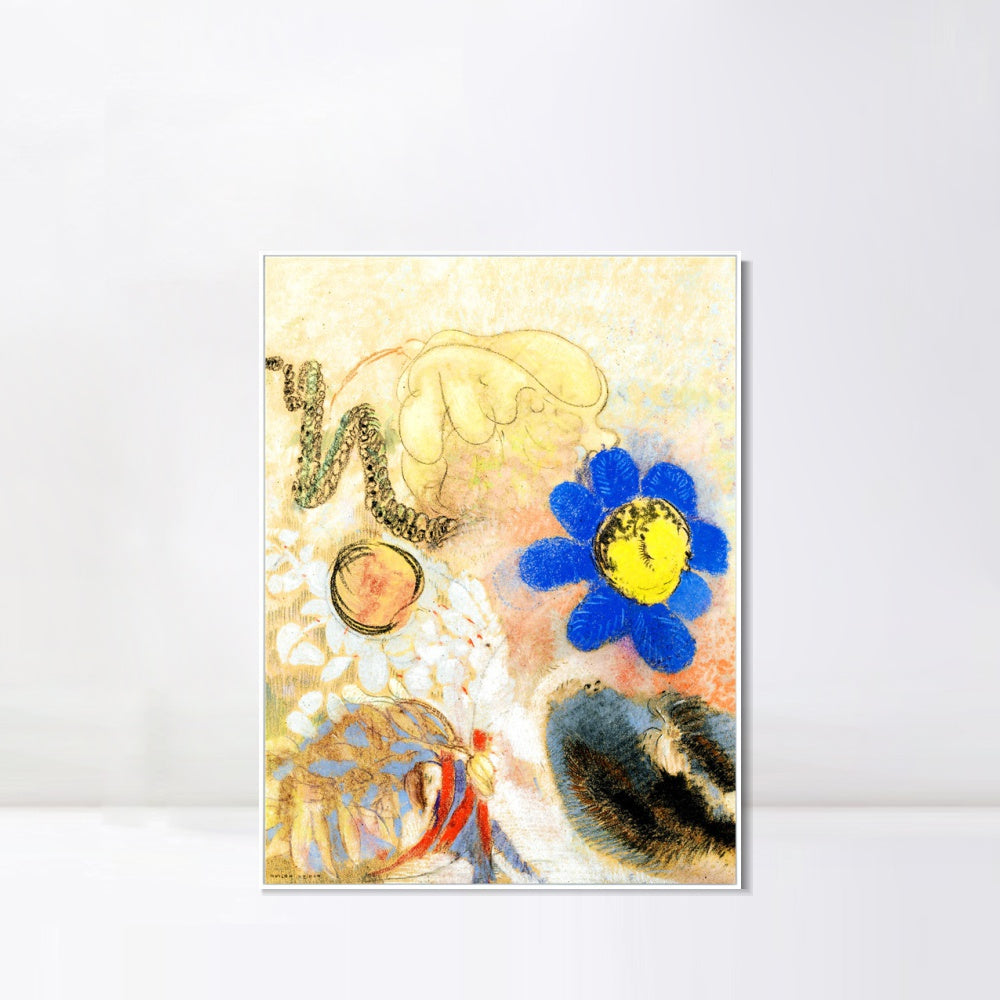 INVIN ART Framed Canvas Series#109 by Odilon Redon Wall Art Living Room Home Office Decorations