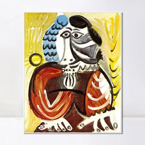 INVIN ART Framed Canvas Giclee Print Art Series#366 by Pablo Picasso Wall Art Living Room Home Office Decorations