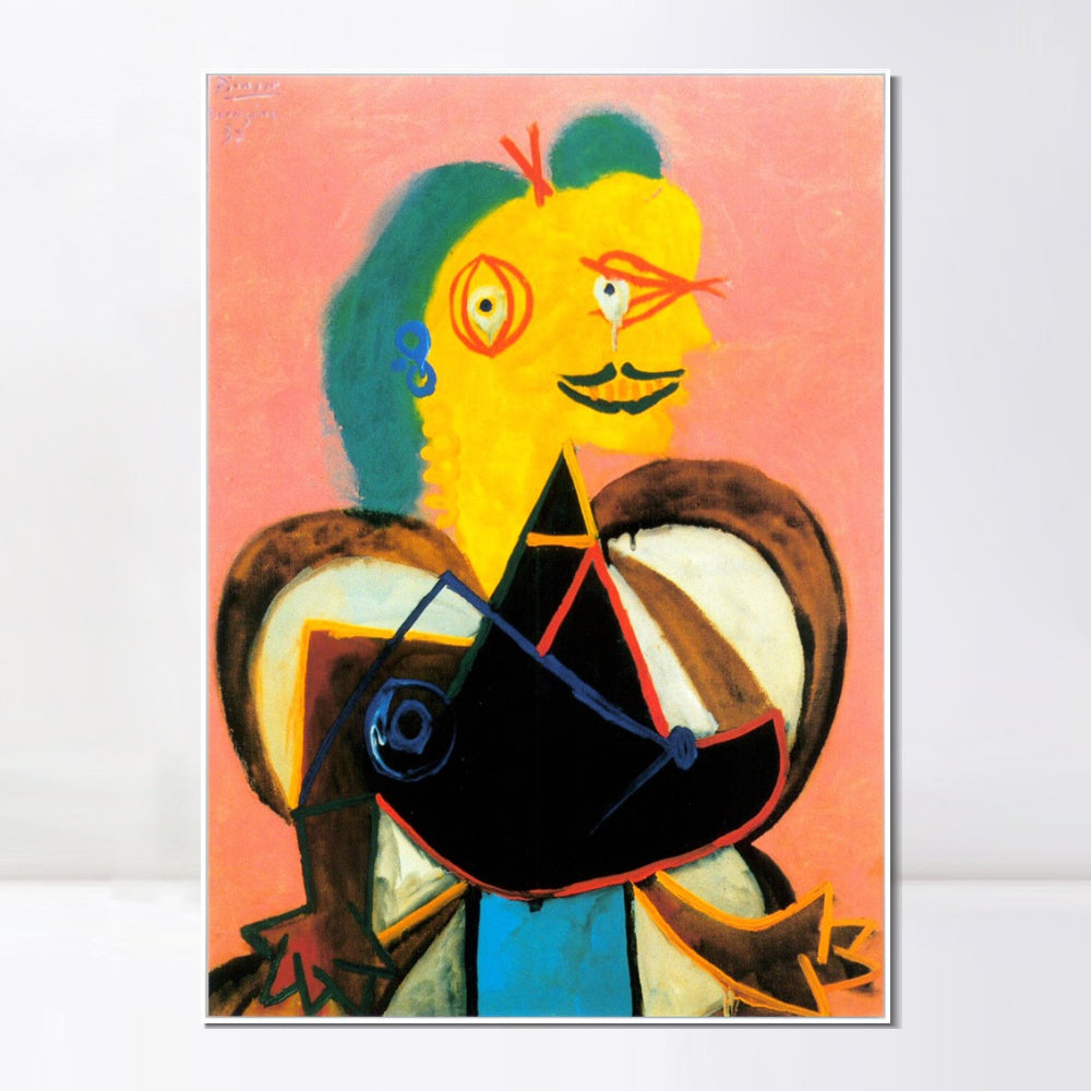 INVIN ART Framed Canvas Giclee Print Art 1937 Portrait de Lee Miller by Pablo Picasso Wall Art