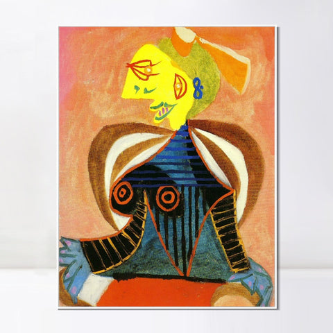 INVIN ART Framed Canvas Giclee Print Art 1937 Portrait de Lee Miller#2 by Pablo Picasso Wall Art Living Room Home Office Decorations