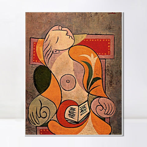INVIN ART Framed Canvas Giclee Print Art 1932 La lecture by Pablo Picasso Wall Art Living Room Home Office Decorations