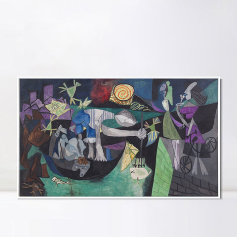 INVIN ART Framed Canvas Giclee Print Art Series#395 by Pablo Picasso Wall Art Living Room Home Office Decorations