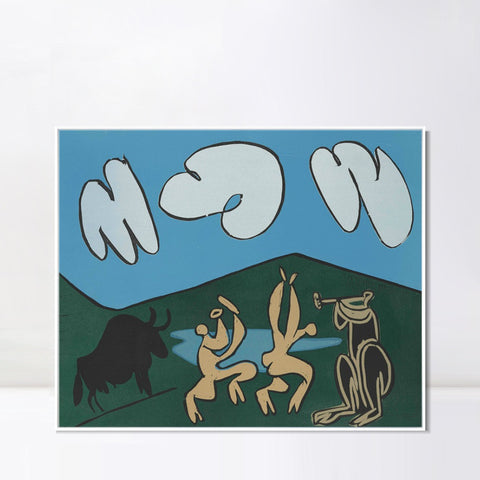 INVIN ART Framed Canvas Giclee Print Art Series#399 by Pablo Picasso Wall Art Living Room Home Office Decorations