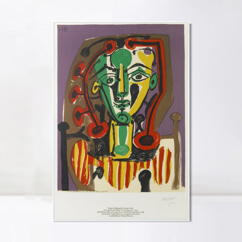 INVIN ART Framed Canvas Giclee Print Art Series#400 by Pablo Picasso Wall Art Living Room Home Office Decorations
