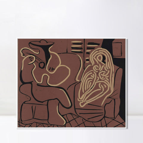 INVIN ART Framed Canvas Giclee Print Art Series#402 by Pablo Picasso Wall Art Living Room Home Office Decorations