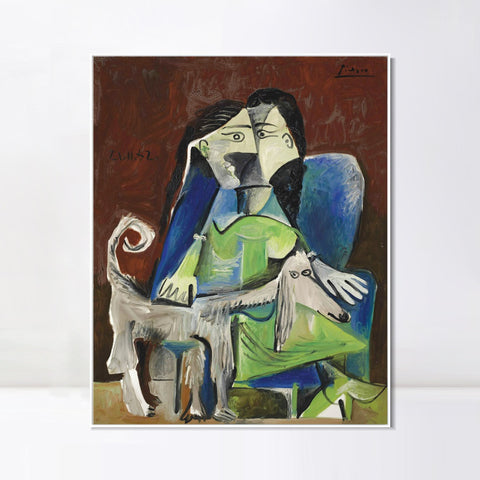 INVIN ART Framed Canvas Giclee Print Art Series#406 by Pablo Picasso Wall Art Living Room Home Office Decorations