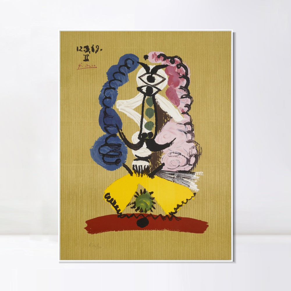 INVIN ART Framed Canvas Giclee Print Art Series#411 by Pablo Picasso Wall Art