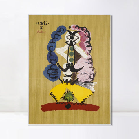 INVIN ART Framed Canvas Giclee Print Art Series#411 by Pablo Picasso Wall Art Living Room Home Office Decorations