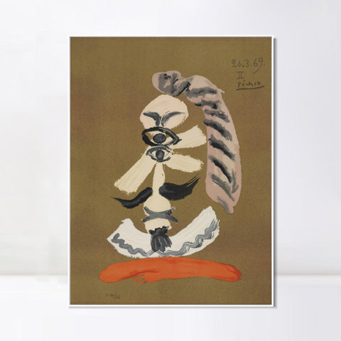 INVIN ART Framed Canvas Giclee Print Art Series#420 by Pablo Picasso Wall Art Living Room Home Office Decorations