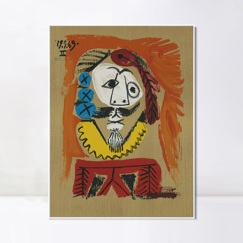 INVIN ART Framed Canvas Giclee Print Art Series#421 by Pablo Picasso Wall Art Living Room Home Office Decorations