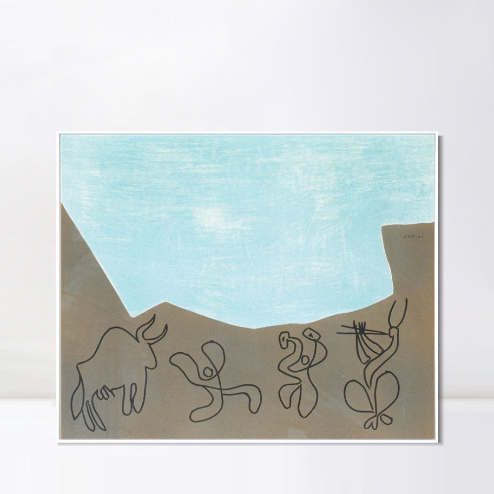 INVIN ART Framed Canvas Giclee Print Art Series#424 by Pablo Picasso Wall Art