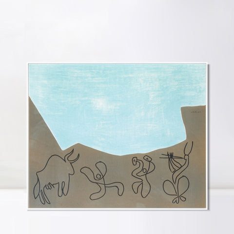 INVIN ART Framed Canvas Giclee Print Art Series#424 by Pablo Picasso Wall Art Living Room Home Office Decorations