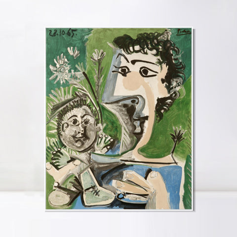 INVIN ART Framed Canvas Giclee Print Art Menton by Pablo Picasso Wall Art Living Room Home Office Decorations