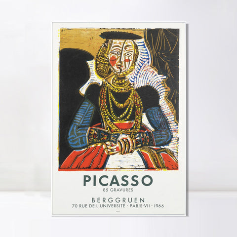 INVIN ART Framed Canvas Giclee Print Art Bust of a woman after Cranach the Younger by Pablo Picasso Wall Art Living Room Home Office Decorations