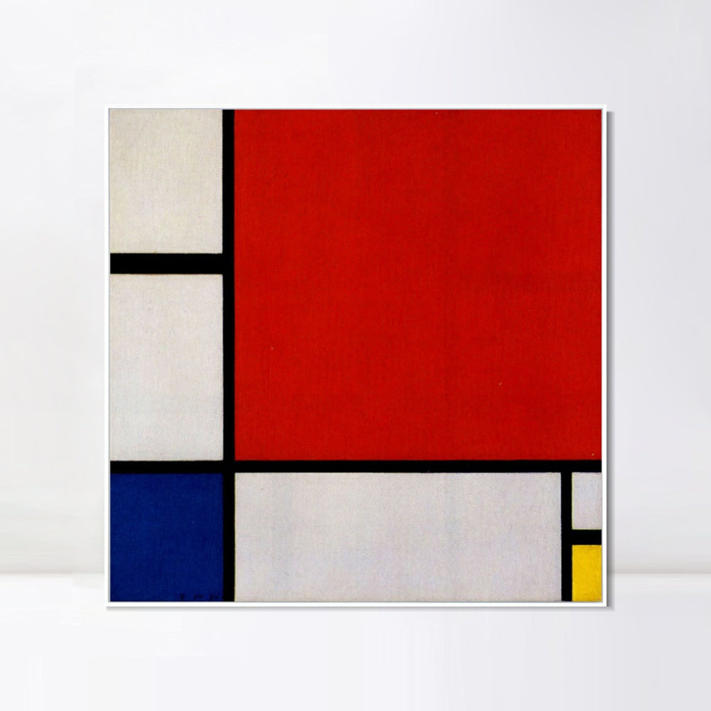 INVIN ART Framed Canvas Composition II in Red, Blue, Yellow, 1930 by Piet Cornelies Mondrian Wall Art Living Room Home Office Decorations