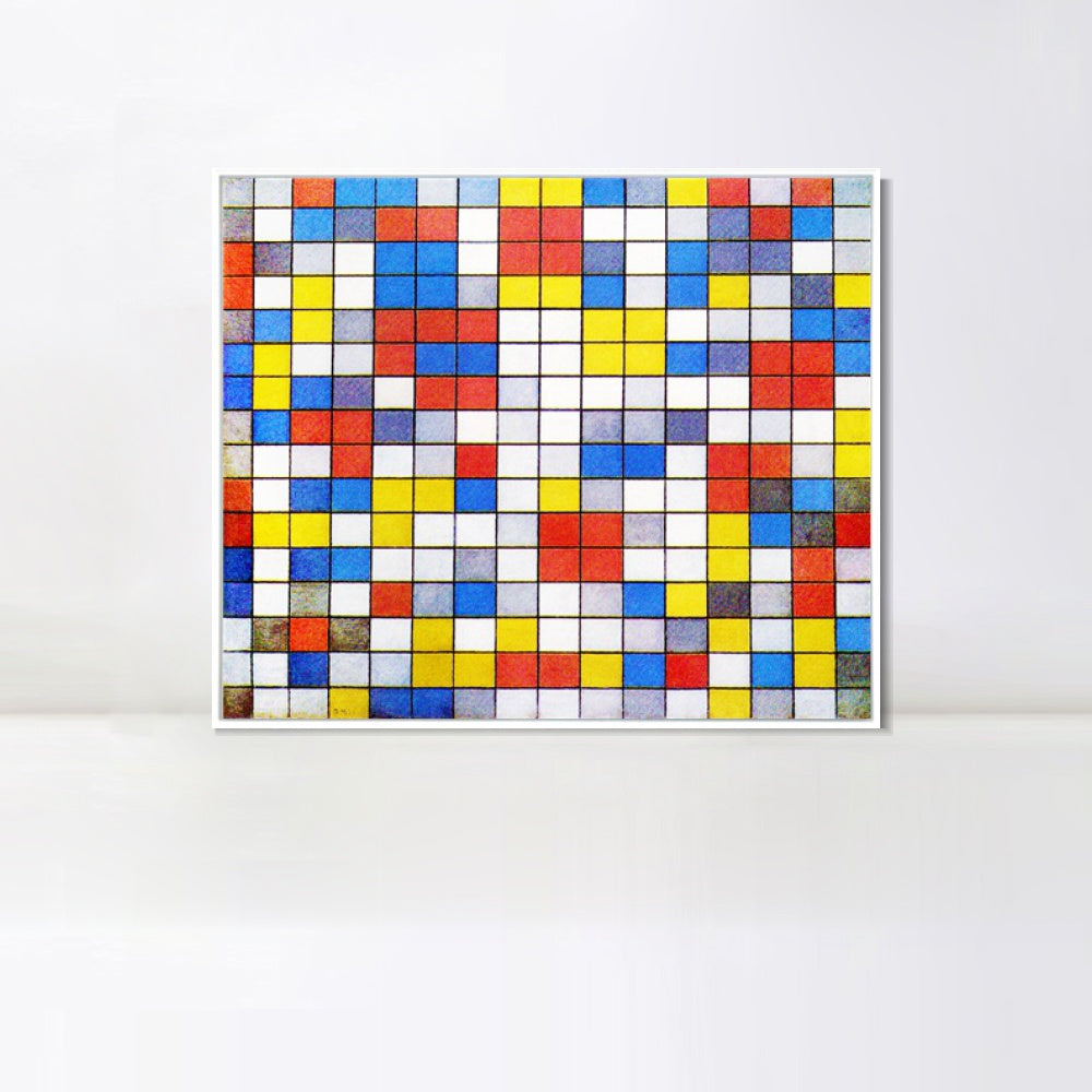 INVIN ART Framed Canvas Series#074 by Piet Cornelies Mondrian Wall Art Living Room Home Office Decorations