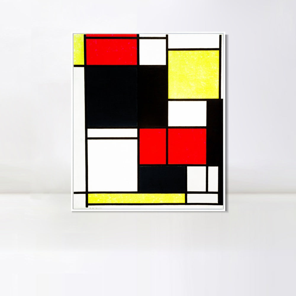 INVIN ART Framed Canvas Series#079 by Piet Cornelies Mondrian Wall Art Living Room Home Office Decorations