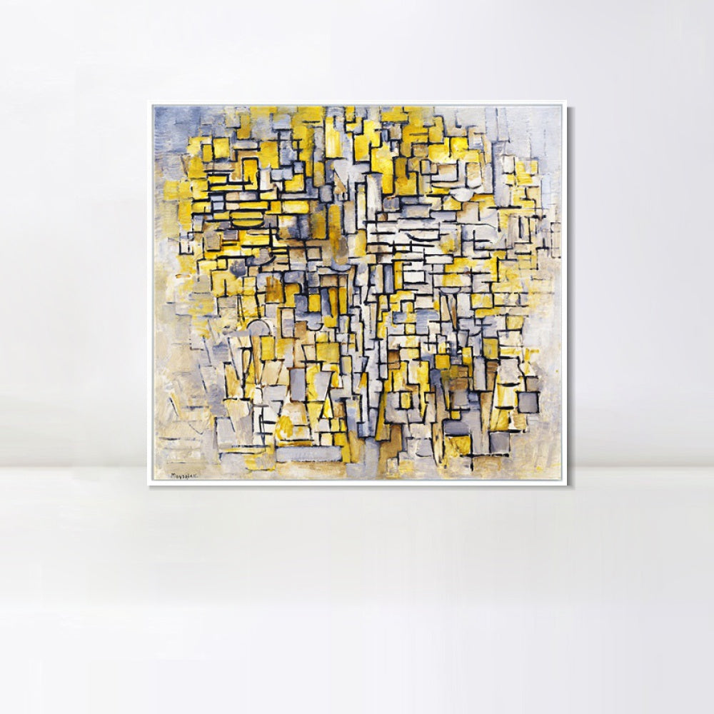 INVIN ART Framed Canvas Tableau No 2, Composition No VII, 1913 by Piet Cornelies Mondrian Wall Art Living Room Home Office Decorations
