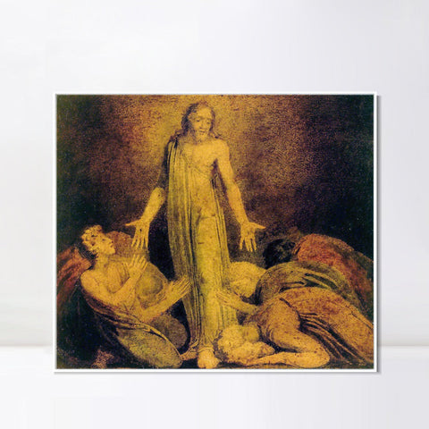 INVIN ART Framed Canvas Giclee Print Art Christ Appearing to The Apostles After The Resurrection#3 by William Blake Wall Art Living Room Home Office Decorations