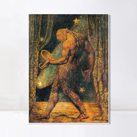 INVIN ART Framed Canvas Giclee Print Art The Ghost of a Flea by William Blake Wall Art Living Room Home Office Decorations