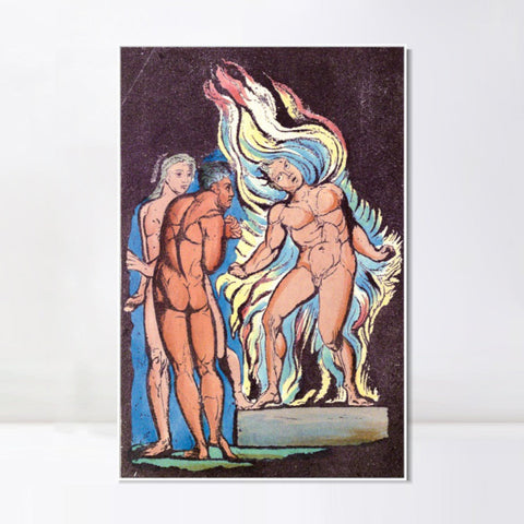 INVIN ART Framed Canvas Giclee Print Art Series#008 by William Blake Wall Art Living Room Home Office Decorations