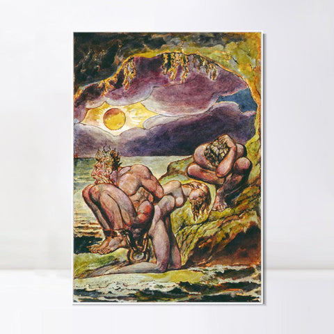 INVIN ART Framed Canvas Giclee Print Art Series#010 by William Blake Wall Art Living Room Home Office Decorations