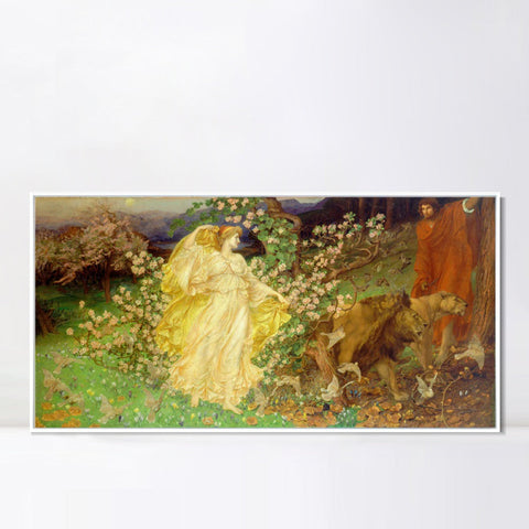 INVIN ART Framed Canvas Giclee Print Art Series#020 by William Blake Wall Art Living Room Home Office Decorations