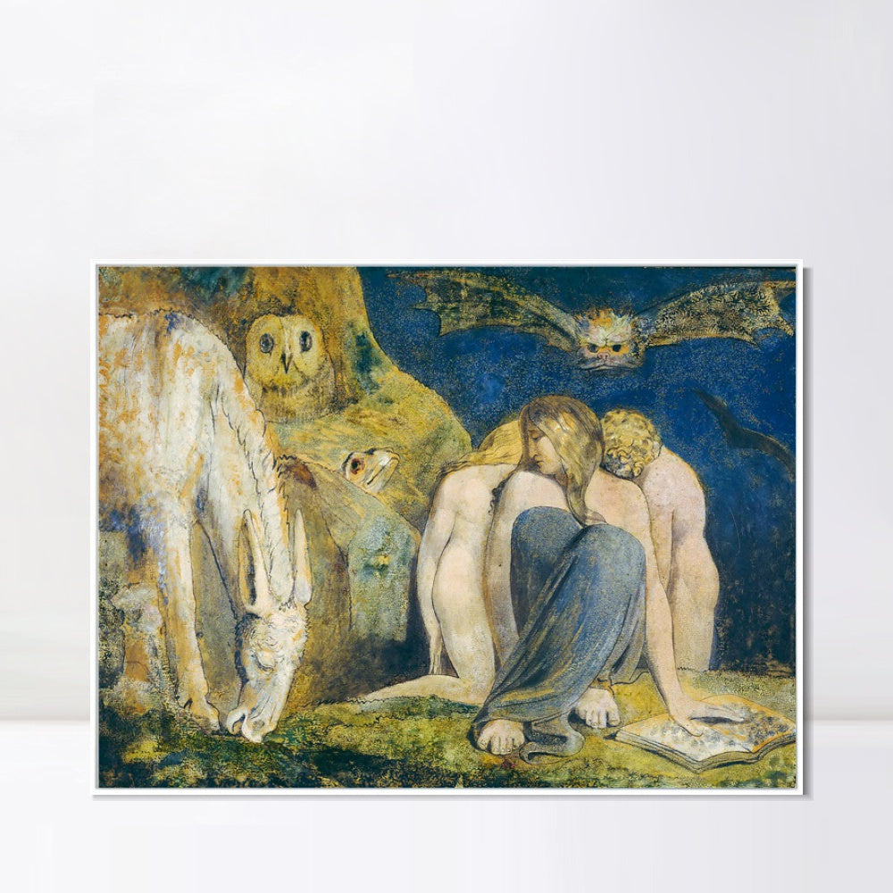 INVIN ART Framed Canvas Giclee Print Art The Night of Enitharmon's Joy#2 by William Blake Wall Art
