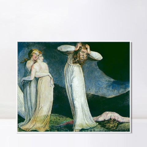 INVIN ART Framed Canvas Giclee Print Art Series#031 by William Blake Wall Art Living Room Home Office Decorations