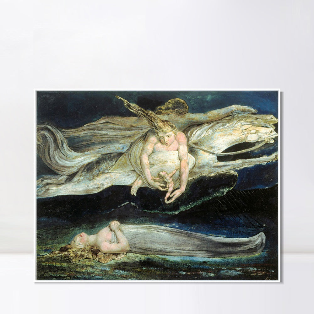 INVIN ART Framed Canvas Giclee Print Art Illustration to Dante's Divine Comedy by William Blake Wall Art
