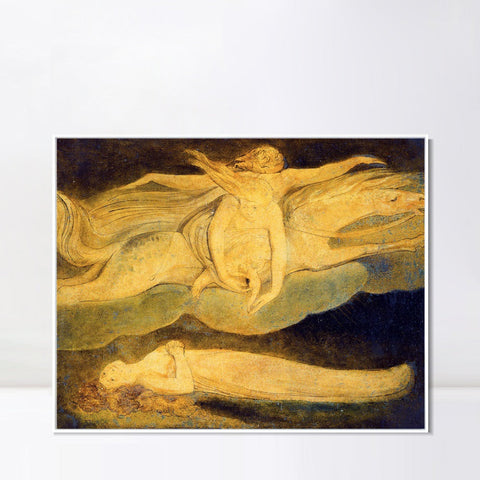 INVIN ART Framed Canvas Giclee Print Art Illustration to Dante's Divine Comedy#2 by William Blake Wall Art Living Room Home Office Decorations