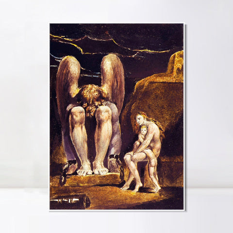 INVIN ART Framed Canvas Giclee Print Art Series#039 by William Blake Wall Art Living Room Home Office Decorations